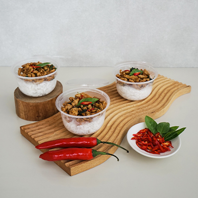 Bowl with Attached Lid
